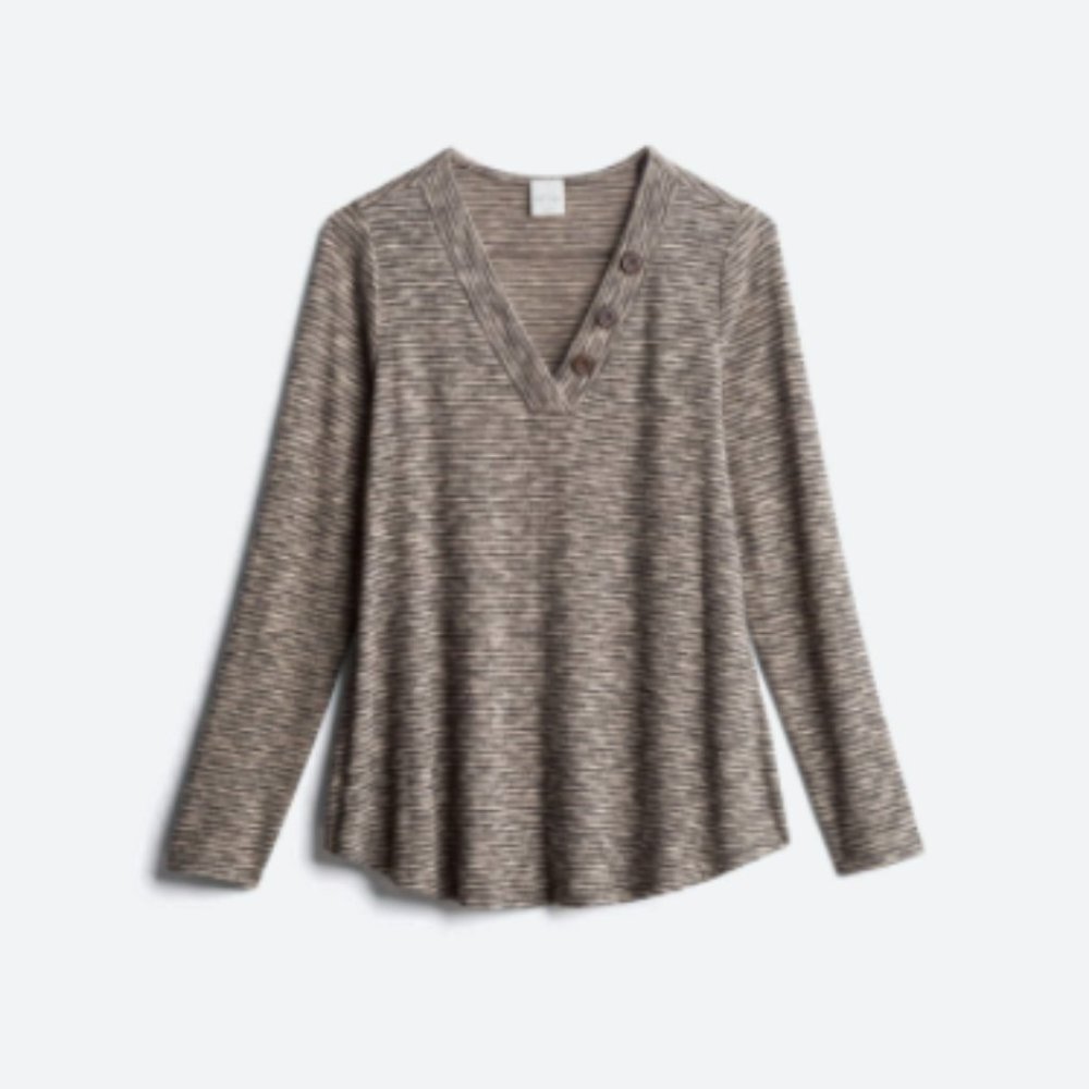 Jacob Button Detail Brushed Knit Top